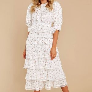 White floral print maxi dress NWT, NEVER WORN!